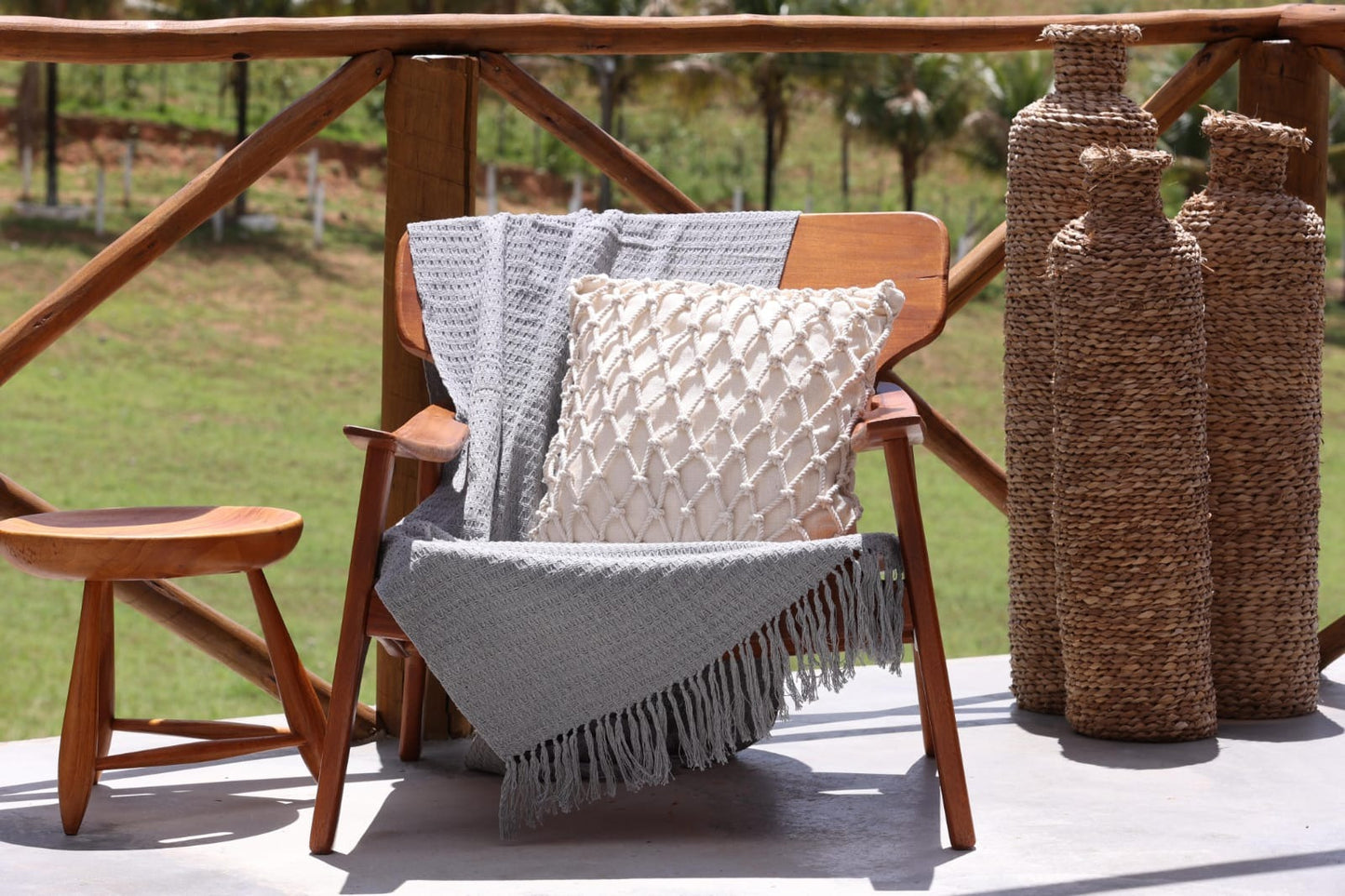 White Rope Pillow 40x40