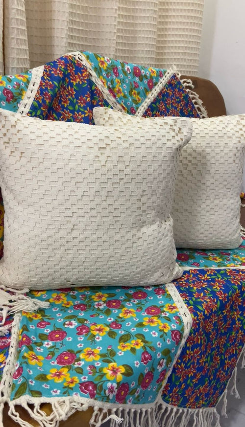 White Crochet Pillow 40x40