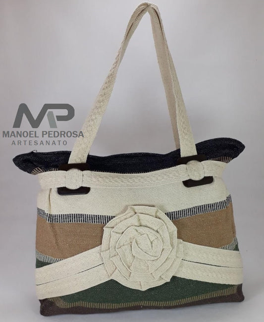 Crochet Bag with Decorative Flower 40x60