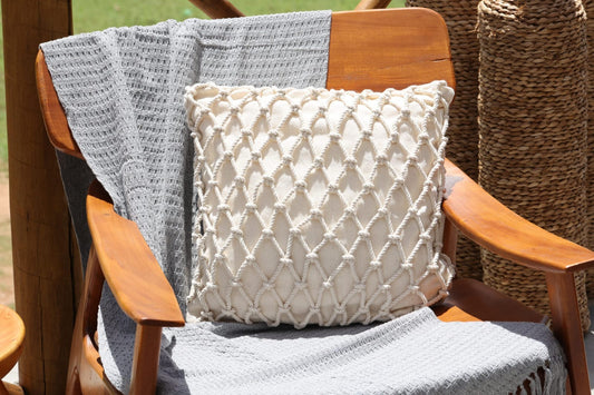 White Rope Pillow 40x40
