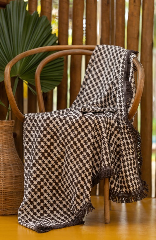 Brown and Black Plaid Blanket