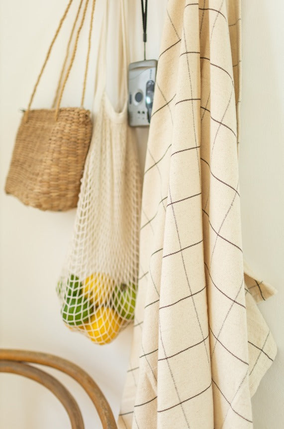 Beige Plaid Blanket 1.30x1.80m