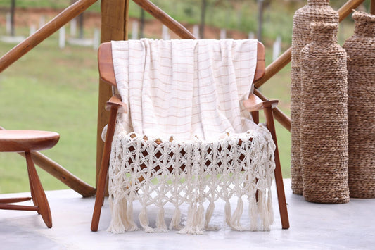 White Crochet Blanket 1.30x1.80m